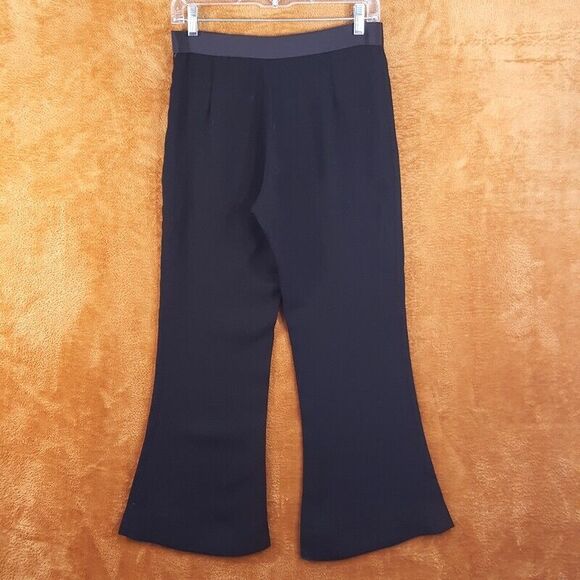 RACHEL COMEY Womens Pants Size 2 Black Relaxed Flare Wide Leg Crop Ankle Trouser - Picture 2 of 9